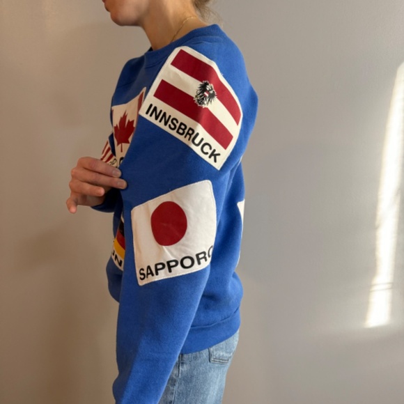 Vintage 1972 to 1988 Olympic Flag Crewneck Sweater - Picture 4 of 10